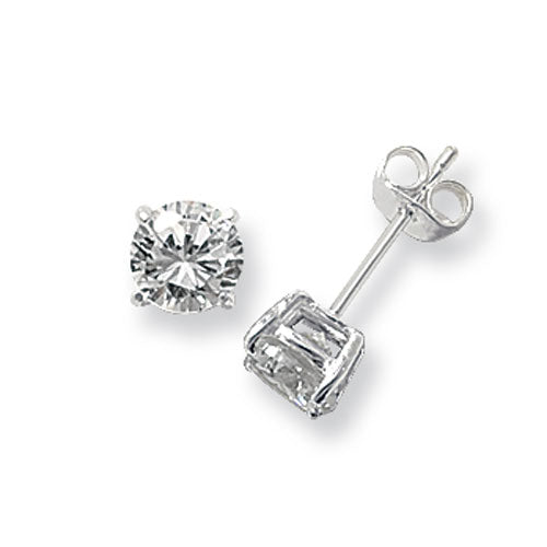 Sterling Silver 6mm CZ Studs
