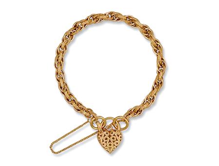 9ct White Gold Prince of Wales Padlock Bracelet