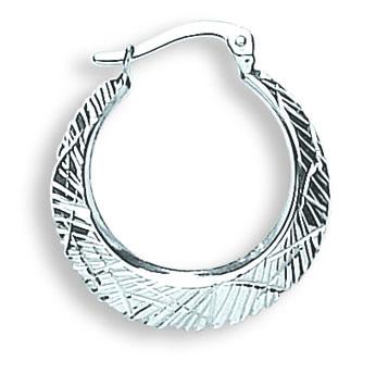 9ct White Gold Diamond Cut Earrings