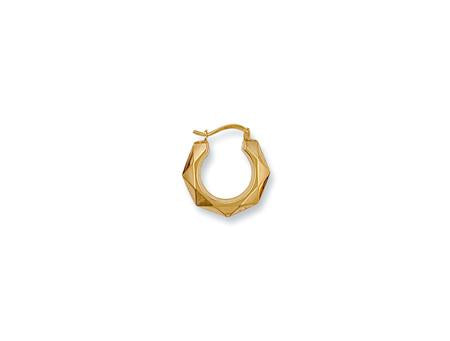9ct Gold Diamond Triangle Cut Creole Earrings