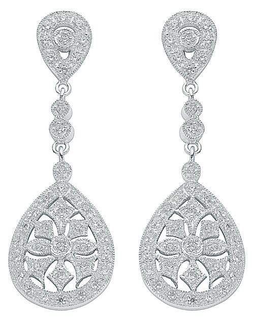 Real Silver Chandelier Cubic Zirconia Drop Earrings