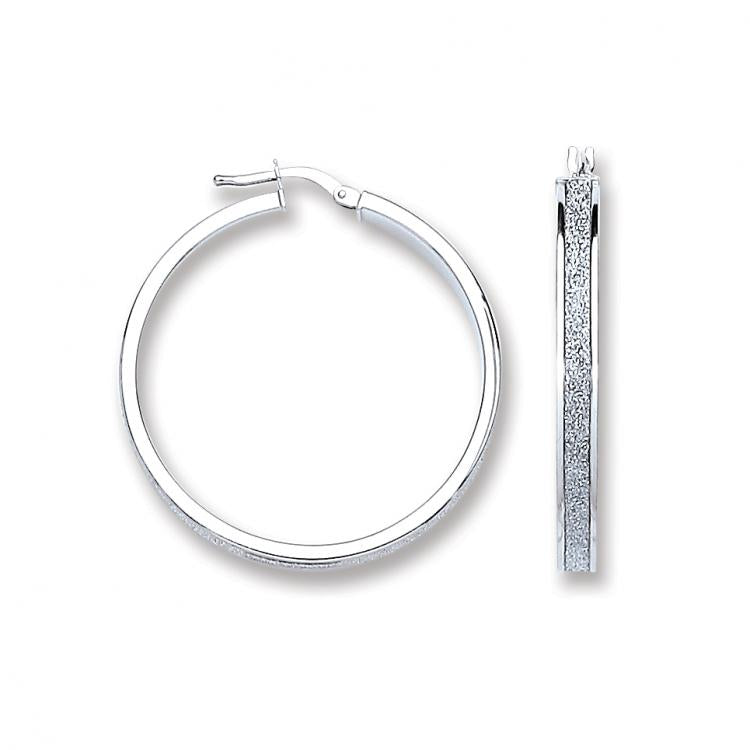 Moondust Real Silver Hoops