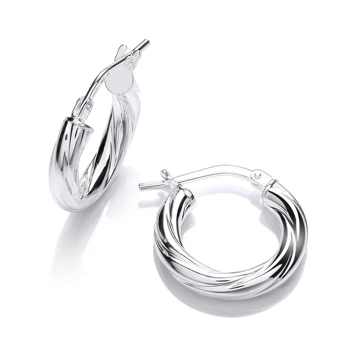 Sterling Silver Twisted Hoops