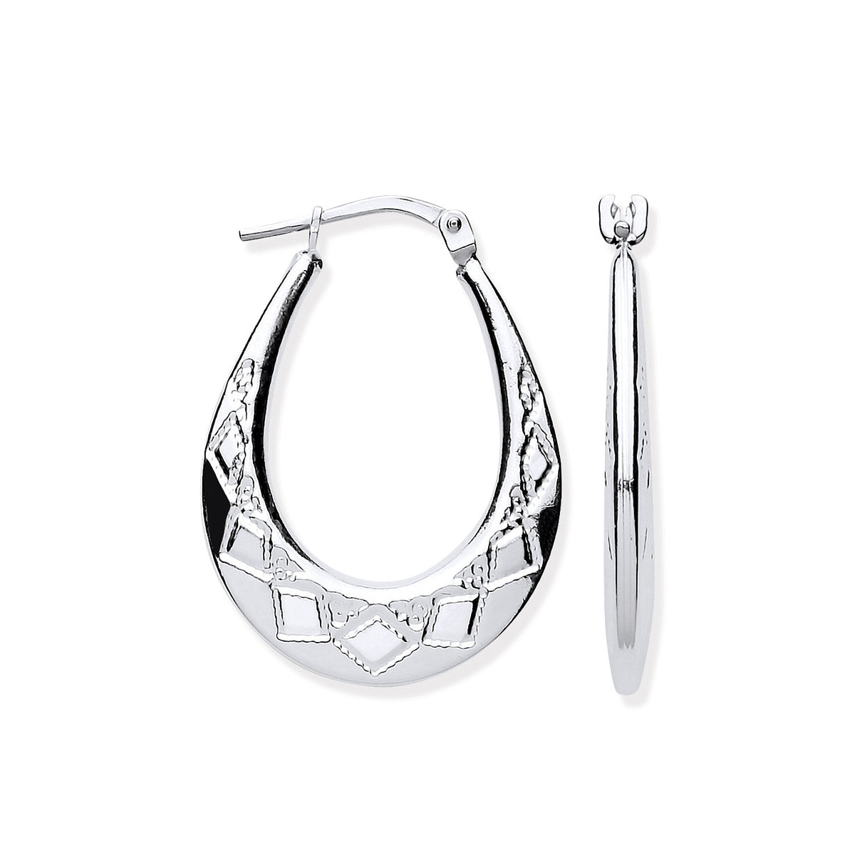 Sterling Silver Oval Hoops