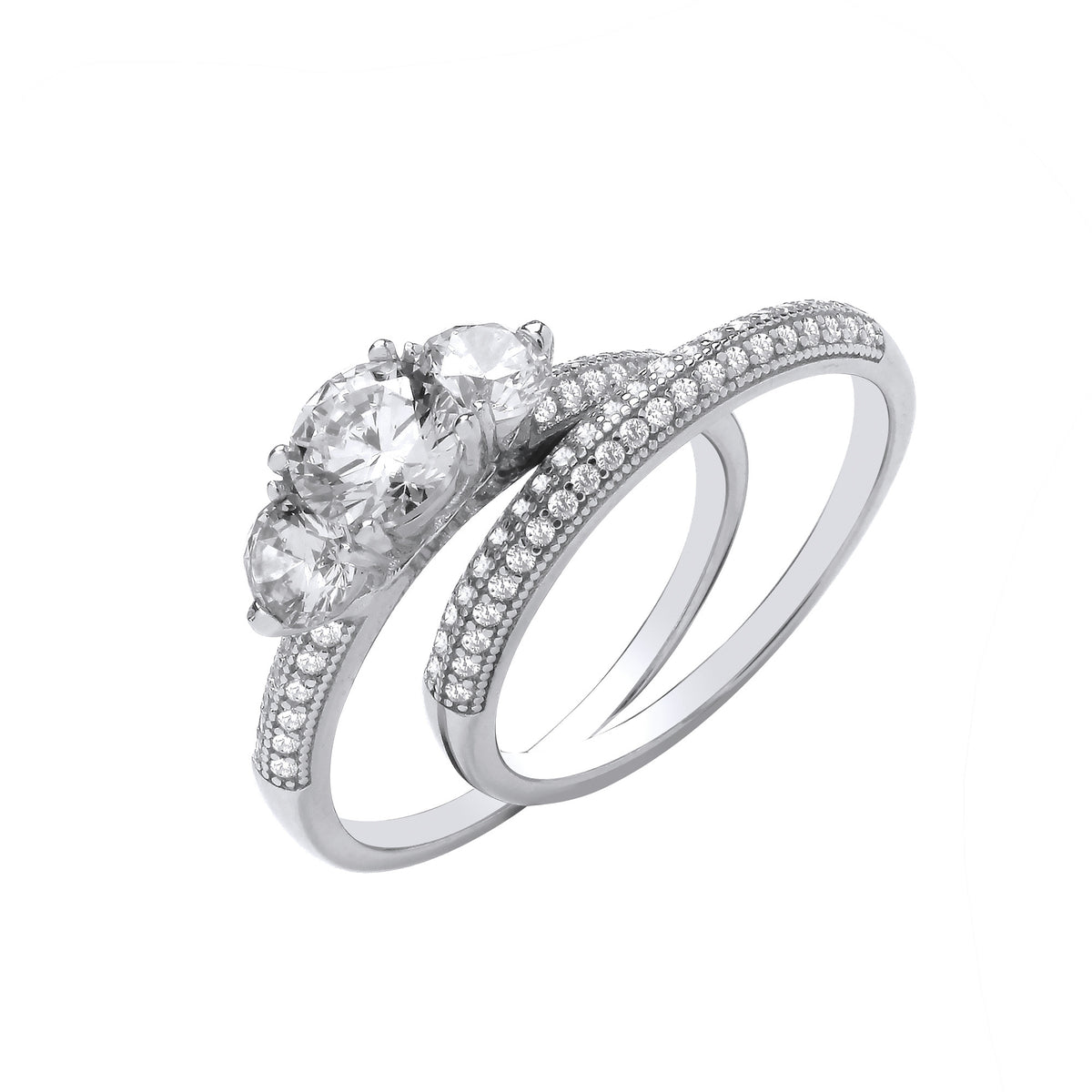 Sterling Silver Trilogy Ring Set