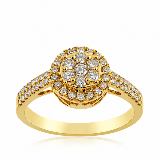 9ct Gold Lab Grown Diamond Cluster Ring
