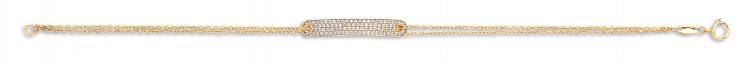 9ct Gold Ladies ID CZ Bracelet