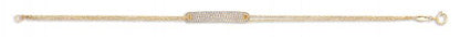 9ct Gold Ladies ID CZ Bracelet