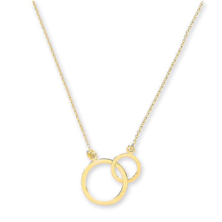 9ct Gold Double Circle Necklace
