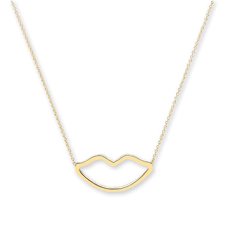 9ct Gold Lip Necklace