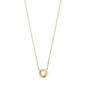 9ct Gold Entwined 3 Ring Cz Necklace