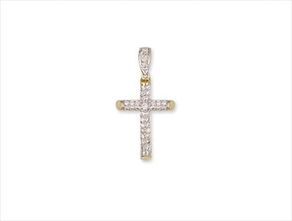 9ct Gold Tubed Cubic Zirconia Cross