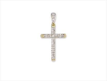 9ct Gold Tubed Cubic Zirconia Cross