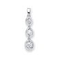 9ct White Gold Real Diamond Trilogy Drop Pendant 0.23ct