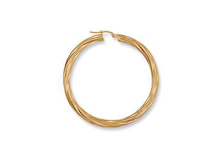 9ct Gold Twisted Hoop Earrings