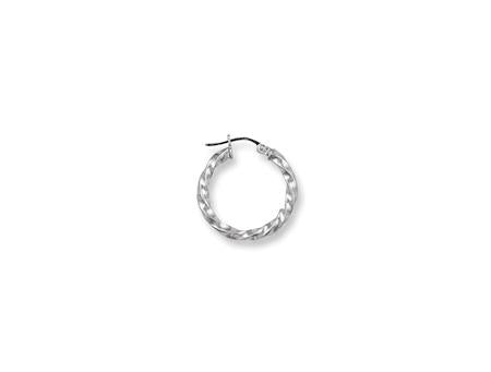 9ct White Gold Twisted Hoops