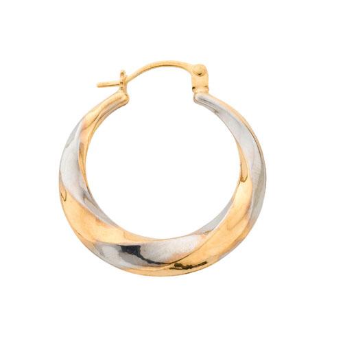 9ct Gold Two Tone Creole Earrings