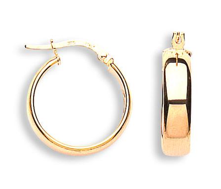 9ct Gold Curved Tube Hoop Eaarings