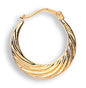 9ct Gold Fancy Crescent moon style Earrings Diamond Cut