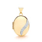 9ct Gold Real Diamond Oval Locket