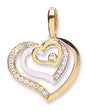 9ct White & Yellow Gold Triple Heart Pendant