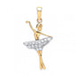 9ct Gold Dancing Ballerina Cubic Zirconia Pendant