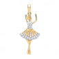 9ct Gold Dancing Ballerina Cubic Zirconia Pendant