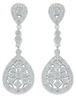 Real Silver Chandelier Cubic Zirconia Drop Earrings
