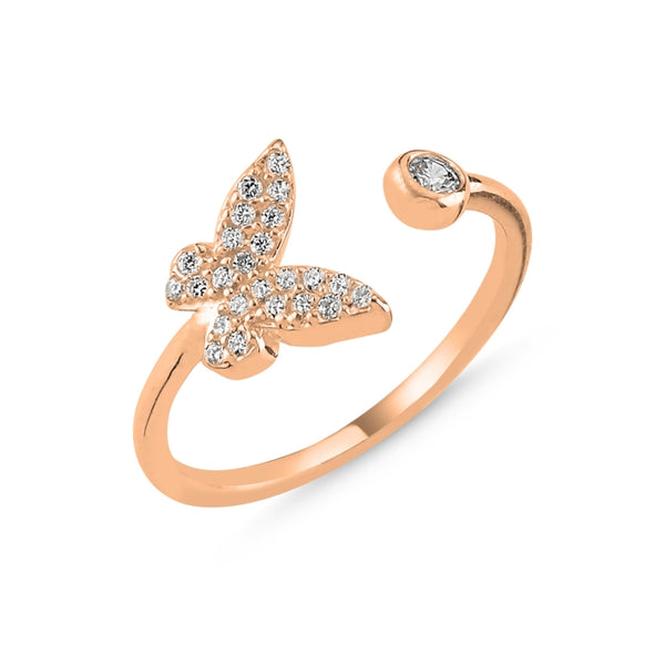 Chasing Butterfly Rose Ring