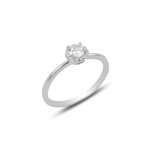 Flower Solitaire Ring