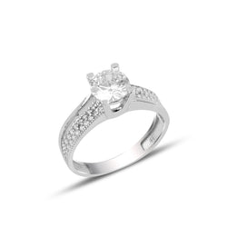 Encrusted Solitaire Ring