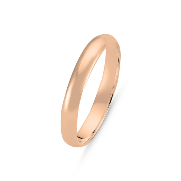 3mm Sterling Silver Rose Gold Band