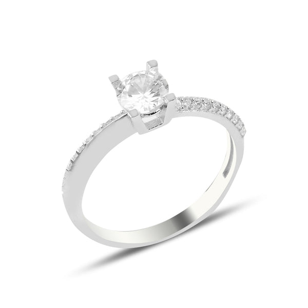 Crescent Solitaire Ring
